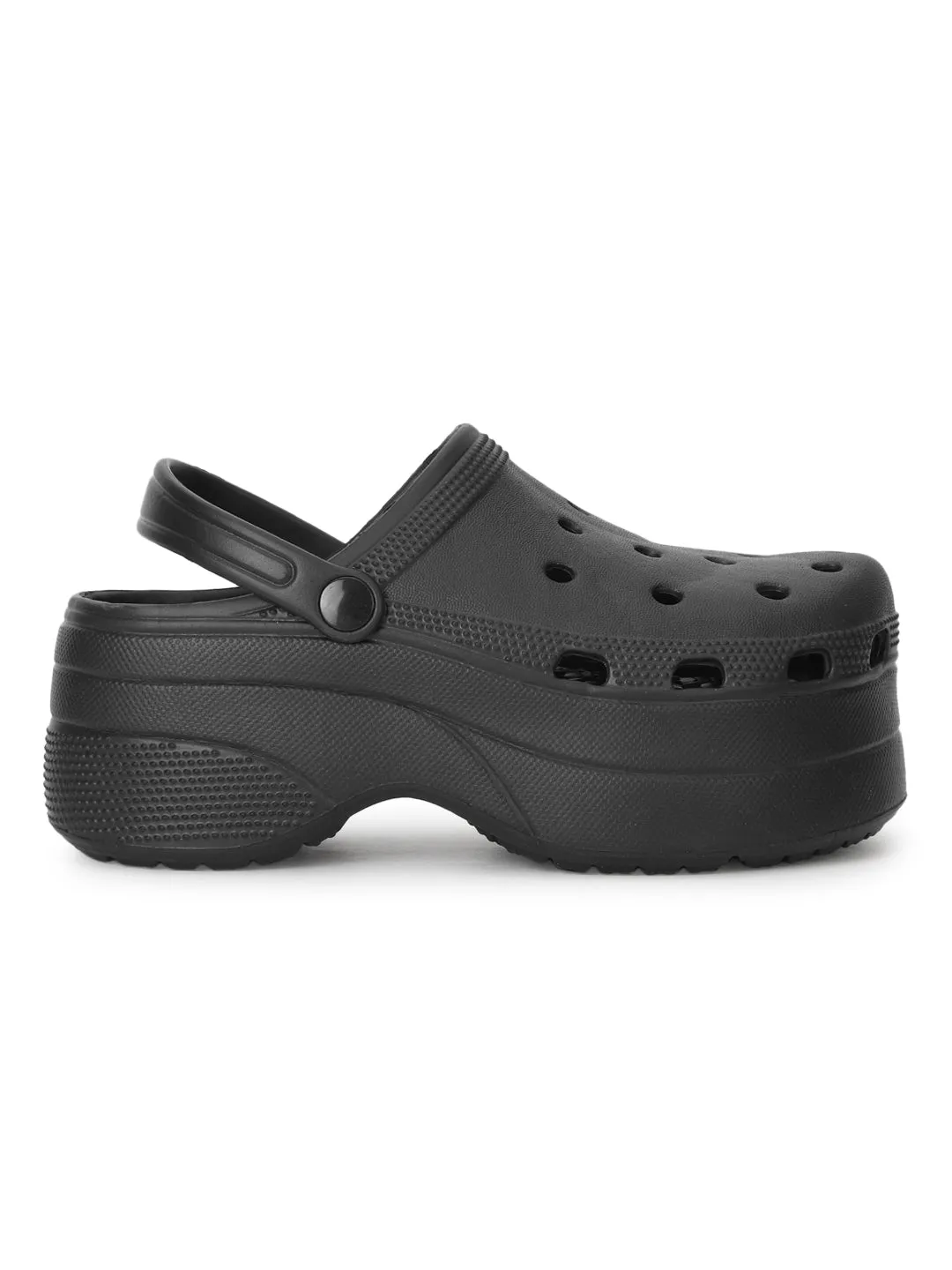 Schwarze PU Slip-On Croc Flats (TC-RS3581-BLK)