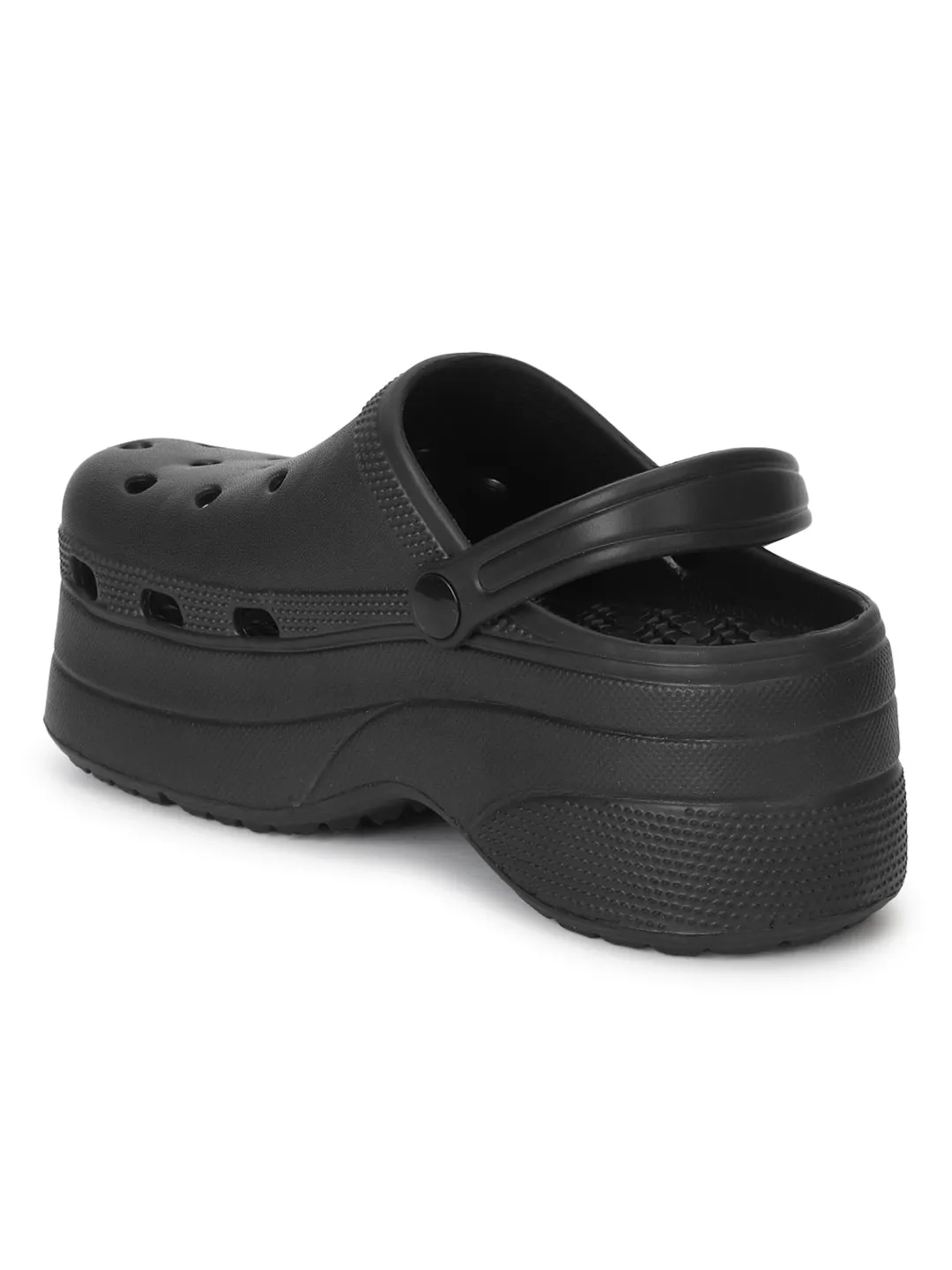 Schwarze PU Slip-On Croc Flats (TC-RS3581-BLK)