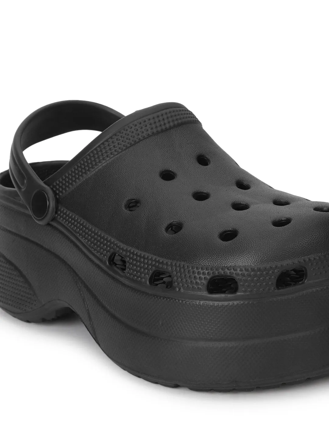 Schwarze PU Slip-On Croc Flats (TC-RS3581-BLK)