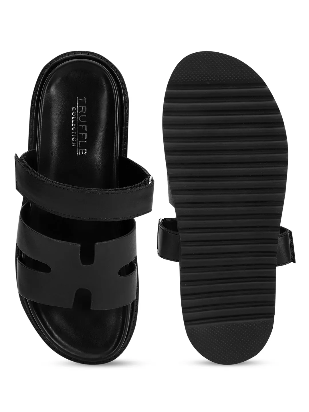 Schwarze PU-Slip-On-Flats (TC-OS-0301-BLK)