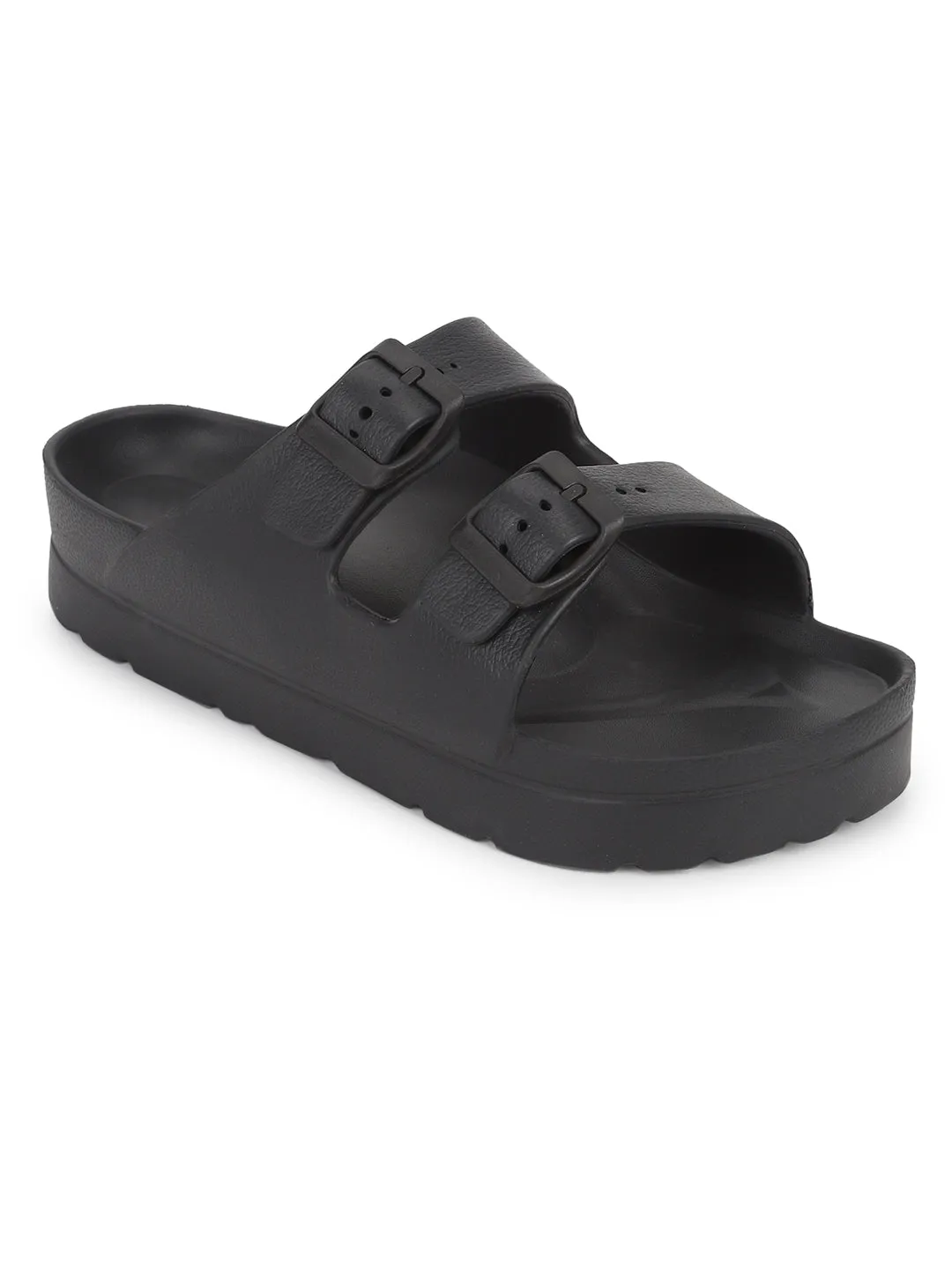 Schwarze PU-Slip-On-Flats (TC-ROME1-BLK)
