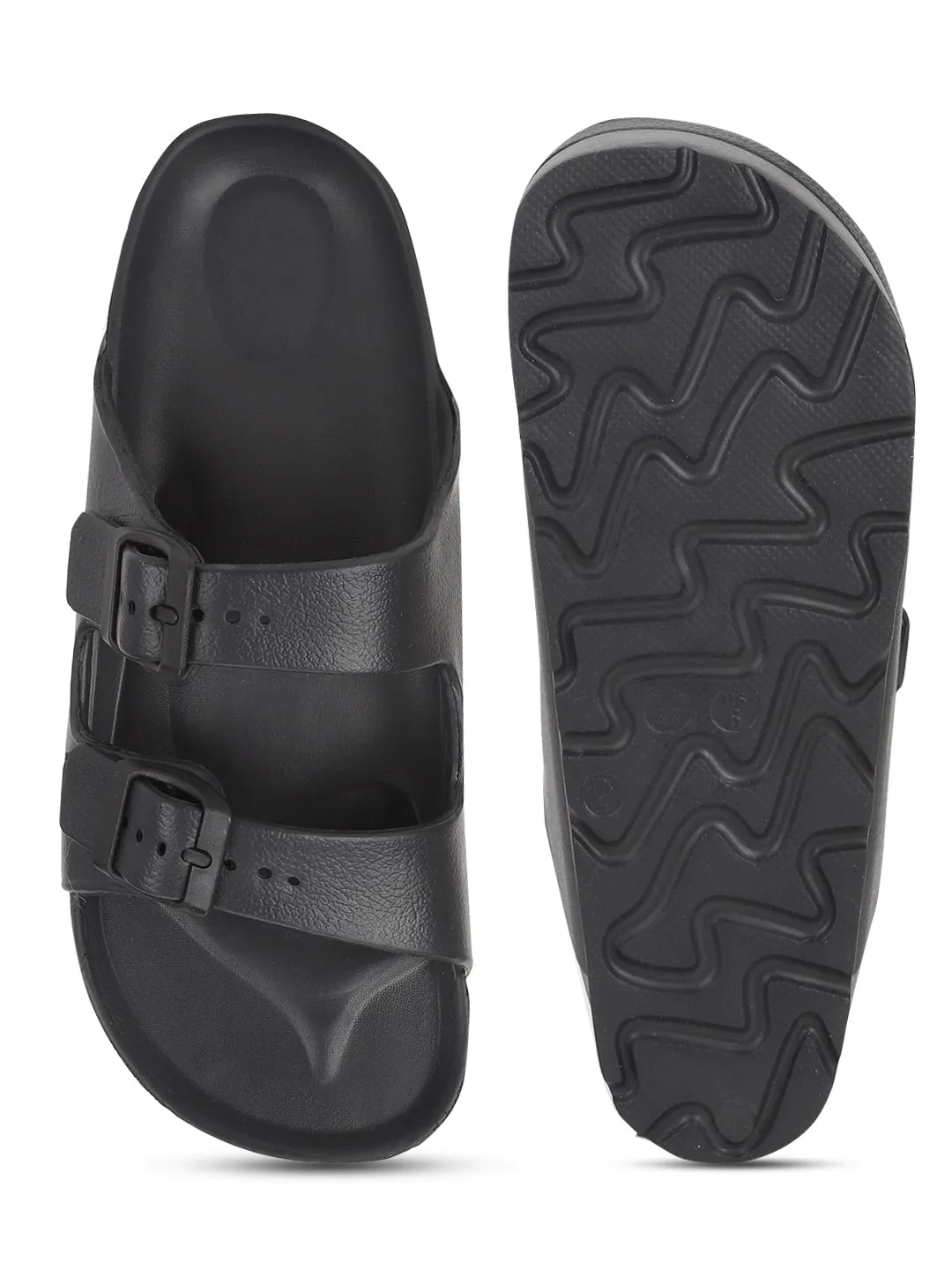 Schwarze PU-Slip-On-Flats (TC-ROME1-BLK)
