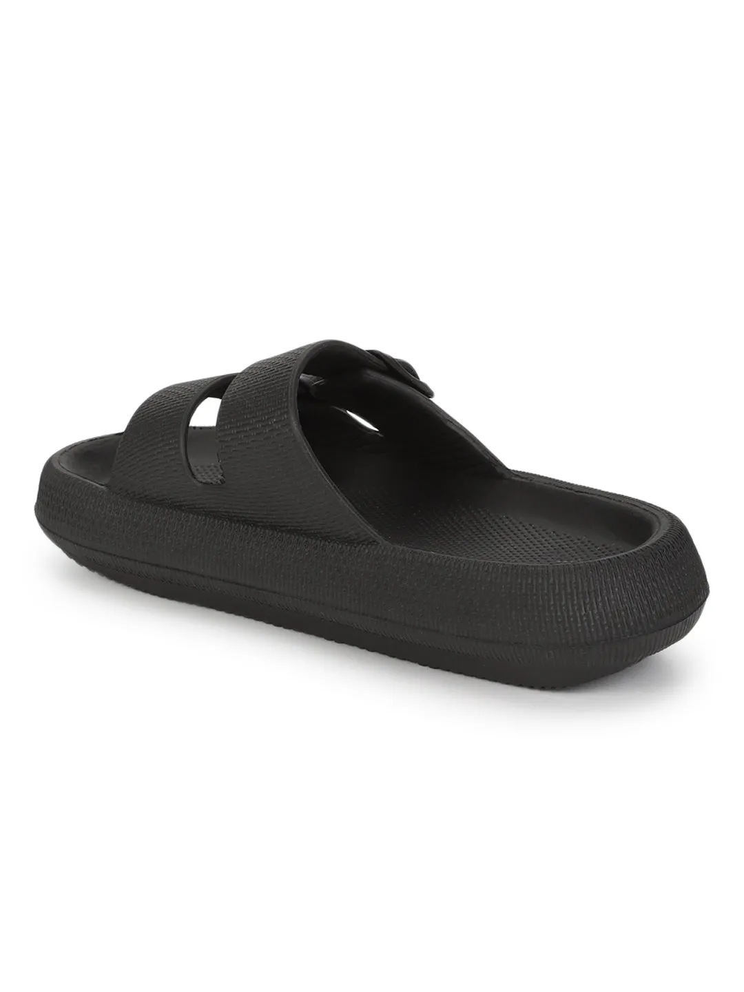Schwarze PU Schlupf-Slipper (TC-RS3255-BLK)