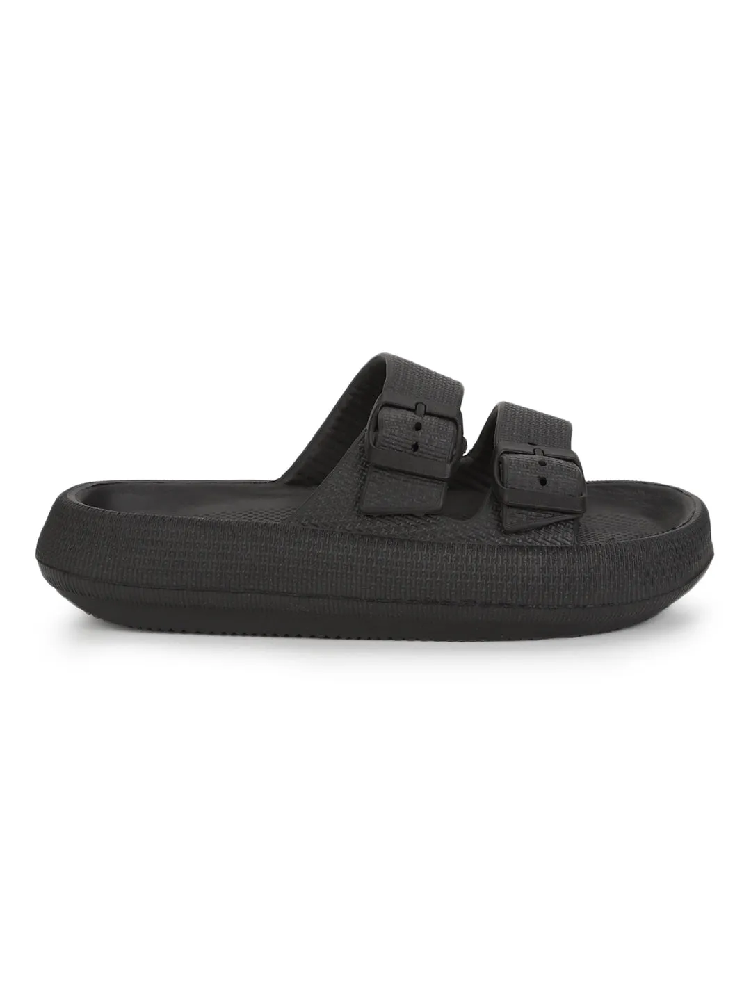 Schwarze PU Schlupf-Slipper (TC-RS3255-BLK)