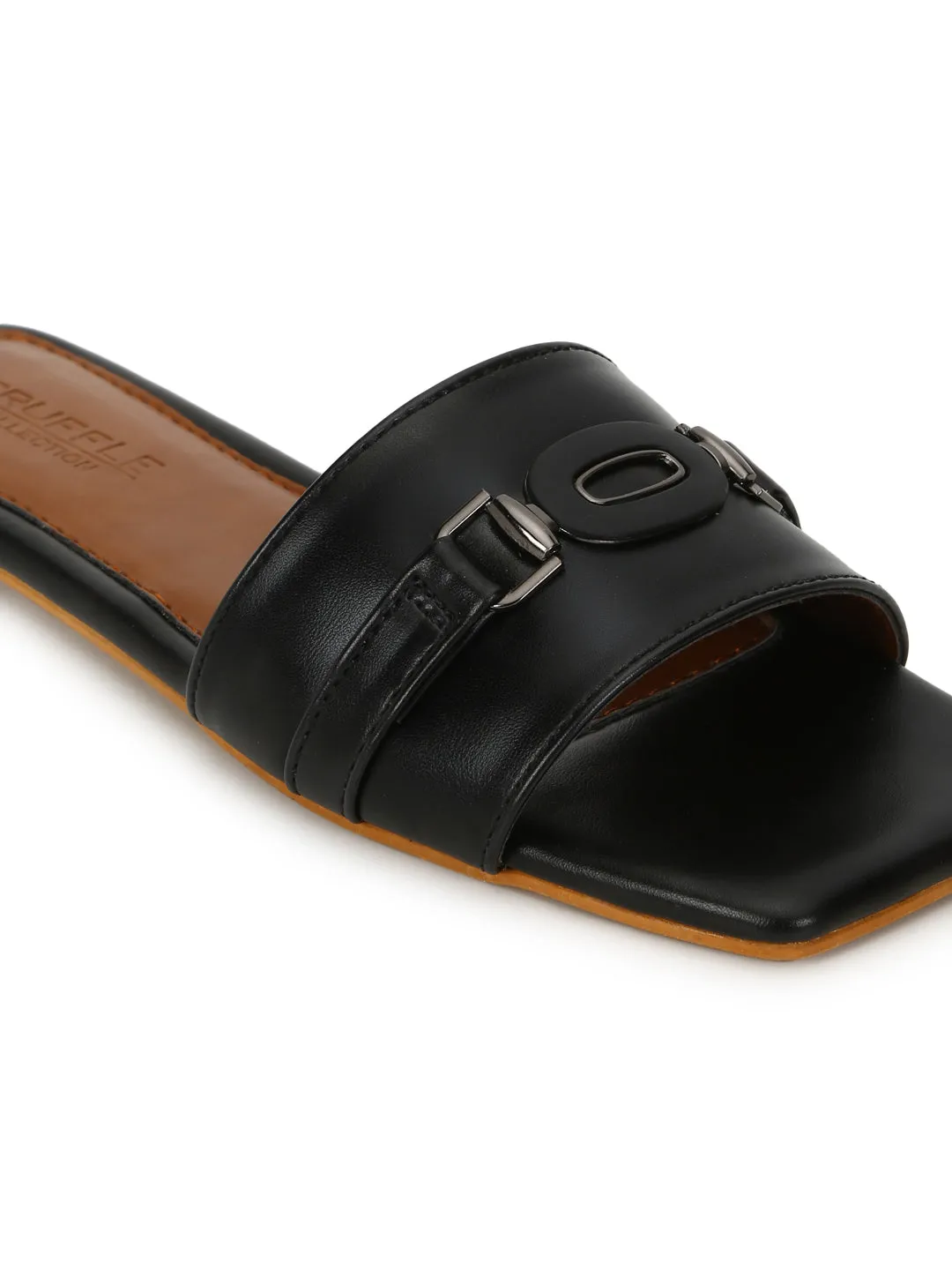 Schwarze PU-Schlupfschuhe (TC-ST-006-BLK)