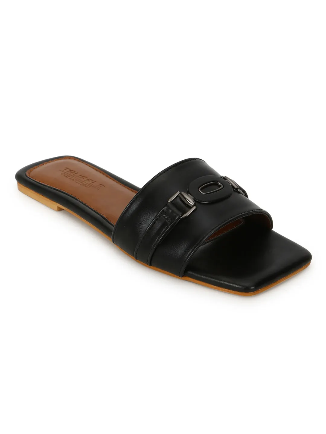 Schwarze PU-Schlupfschuhe (TC-ST-006-BLK)