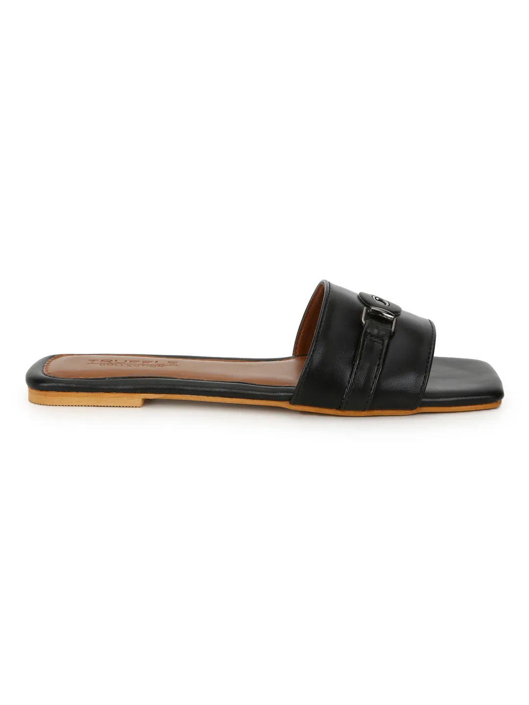 Schwarze PU-Schlupfschuhe (TC-ST-006-BLK)