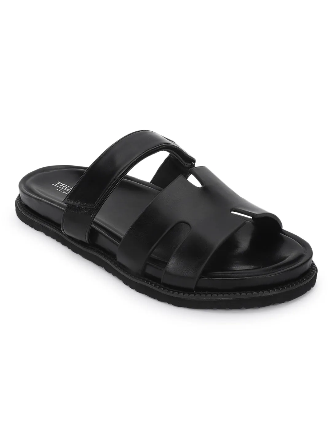 Schwarze PU-Slip-On-Flats (TC-ST12ORRY-BLK)