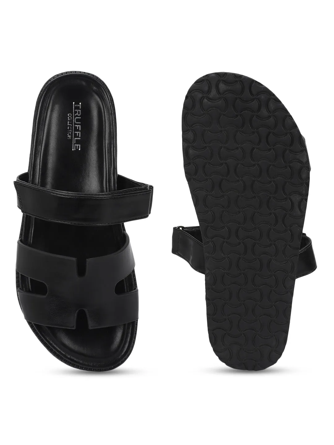 Schwarze PU-Slip-On-Flats (TC-ST12ORRY-BLK)