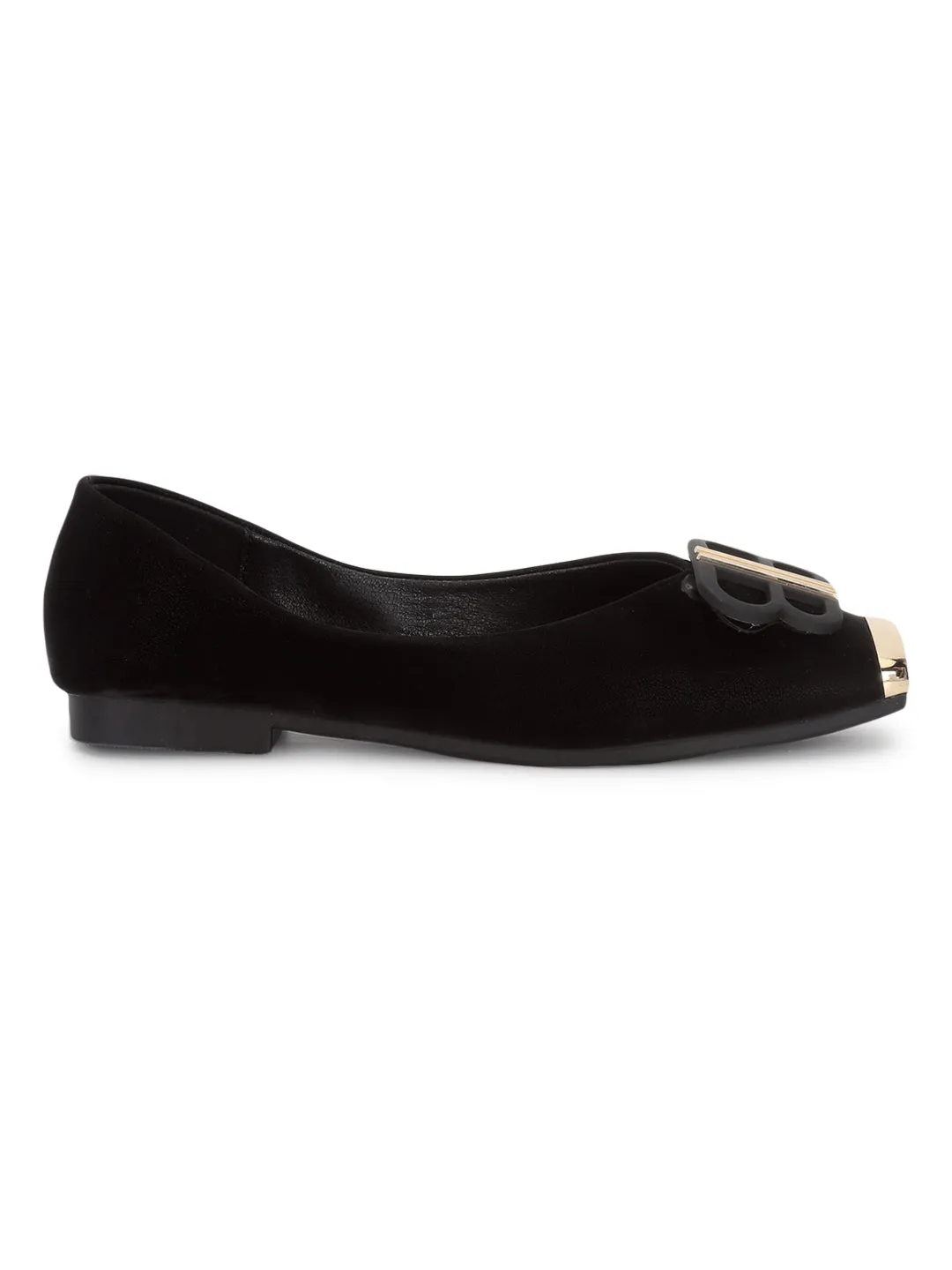 Schwarzer PU-Slip-On Ballerina im stylischen Design (TC-RS3646-BLK)