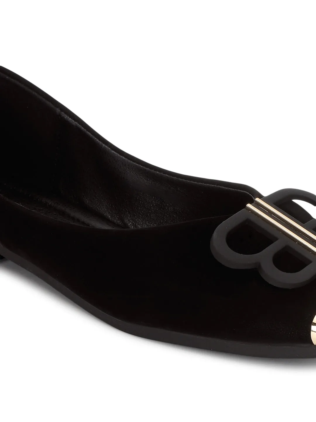 Schwarzer PU-Slip-On Ballerina im stylischen Design (TC-RS3646-BLK)