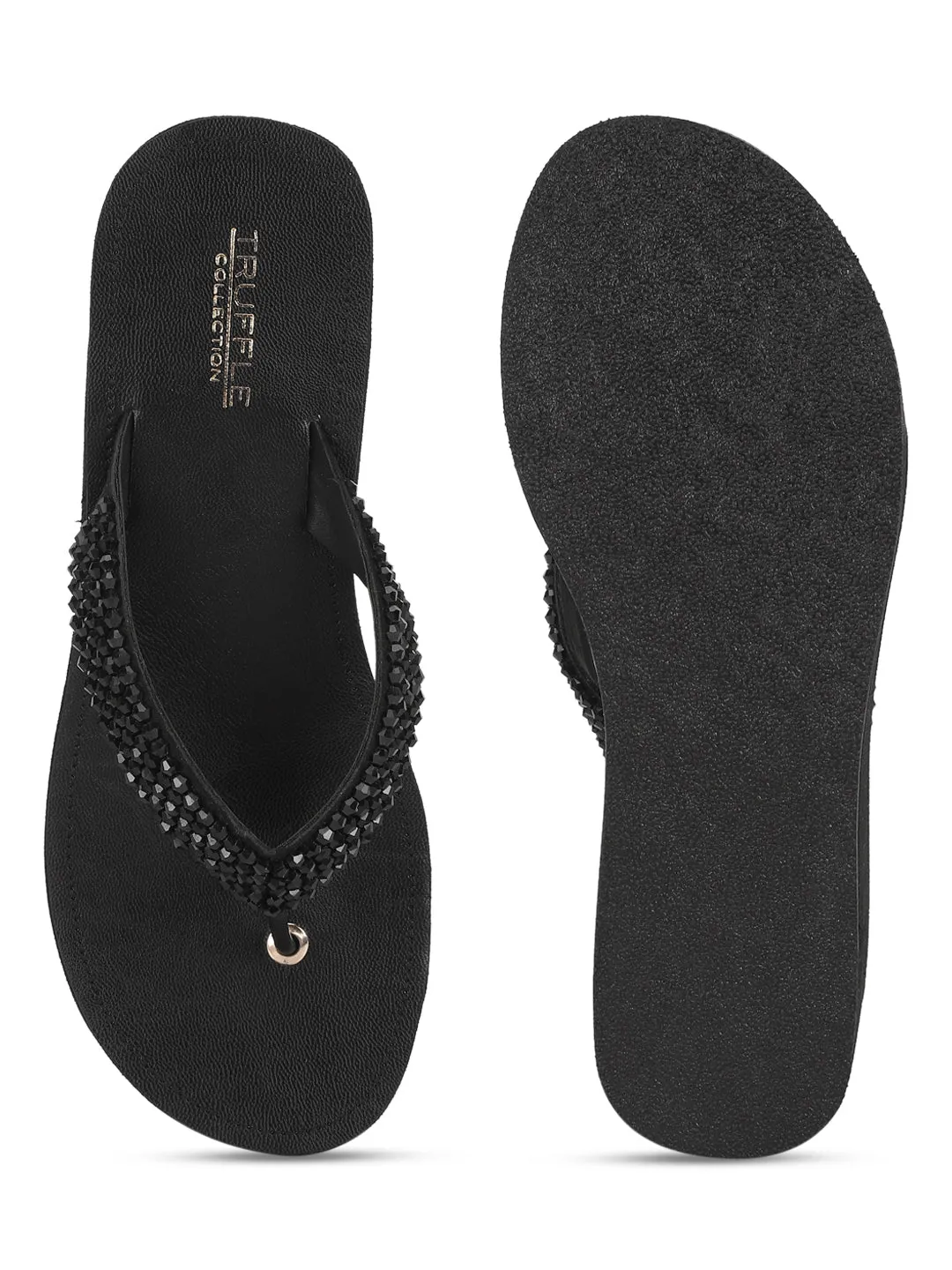 Schwarze PU-Slip-On Keilabsätze (TC-MSI-474-BLK)