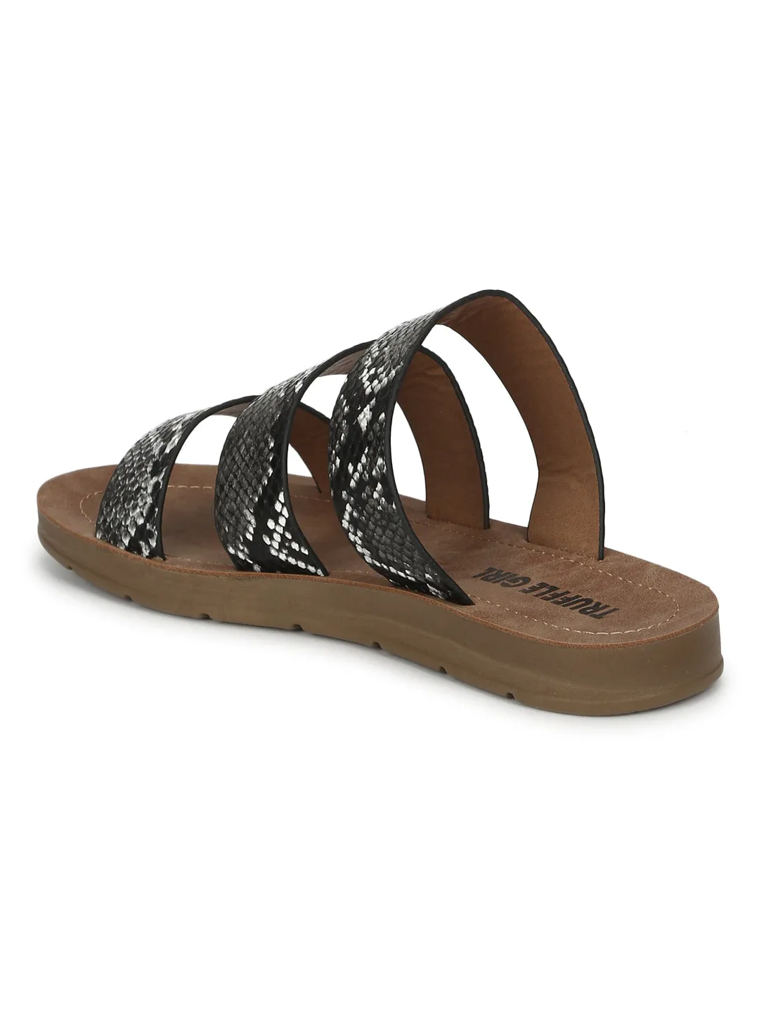Black Snake PU Riemchen-Slipper (TC-RLST5-BLK)