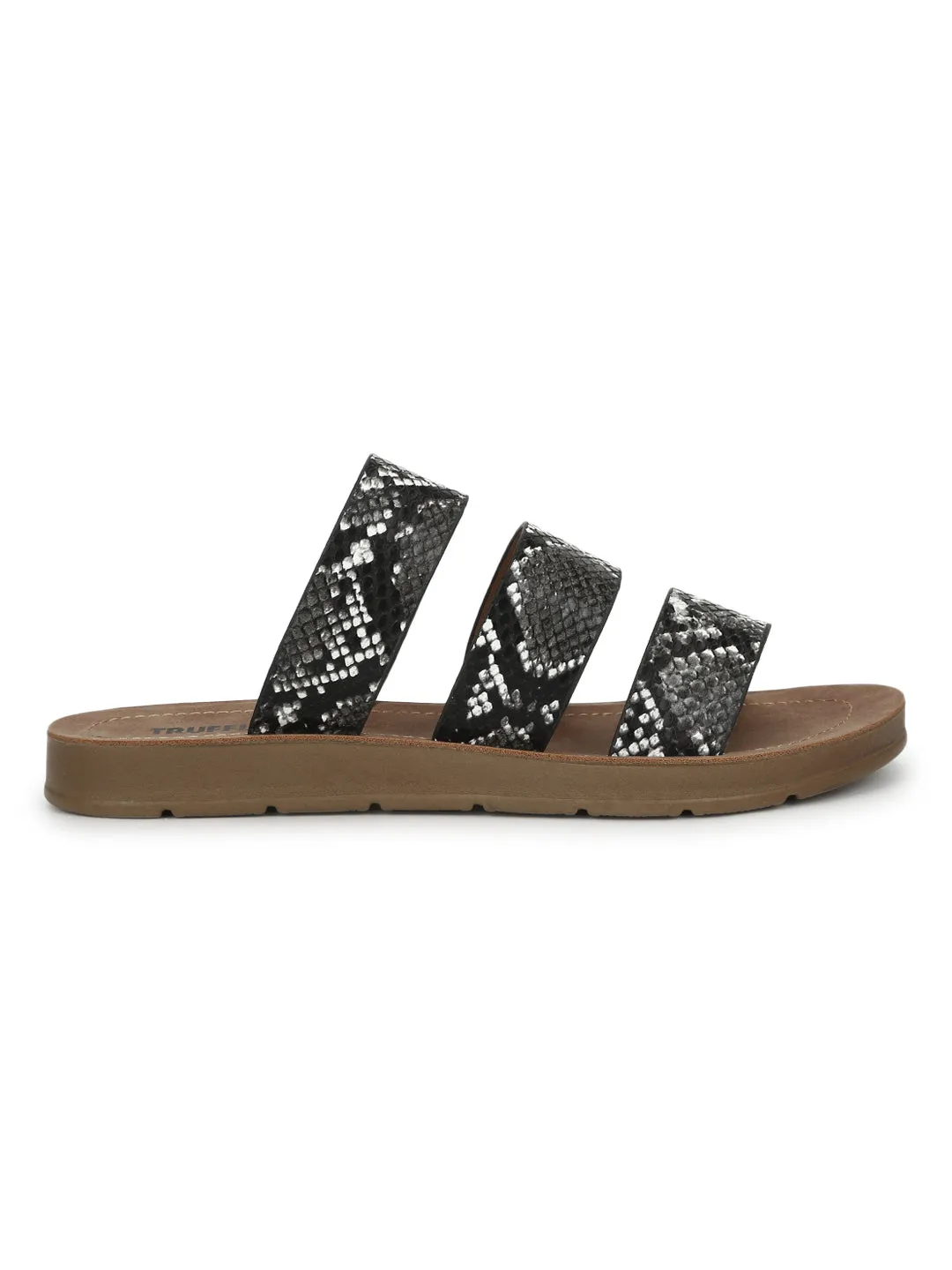Black Snake PU Riemchen-Slipper (TC-RLST5-BLK)