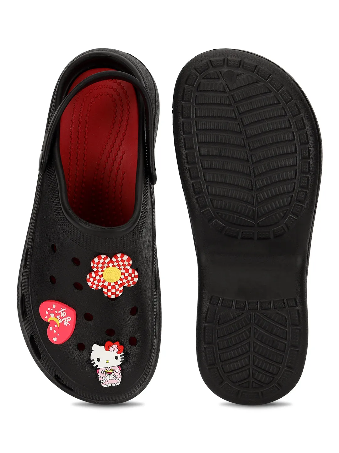 Schwarze stylische Schlupf-Clogs für Damen (TC-LCLOG5-BLK)