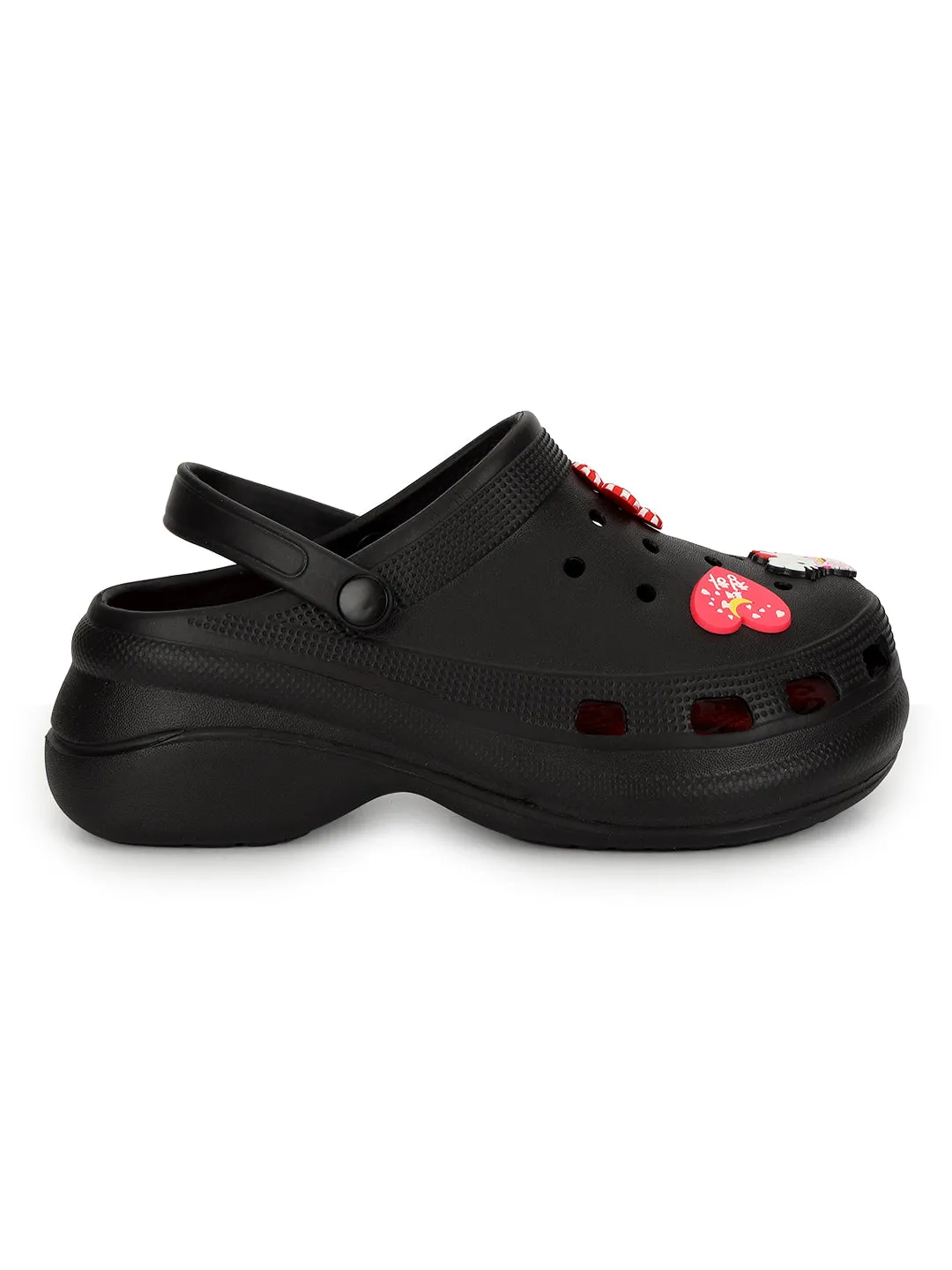 Schwarze stylische Schlupf-Clogs für Damen (TC-LCLOG5-BLK)