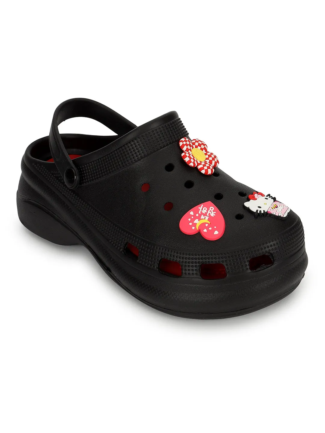 Schwarze stylische Schlupf-Clogs für Damen (TC-LCLOG5-BLK)