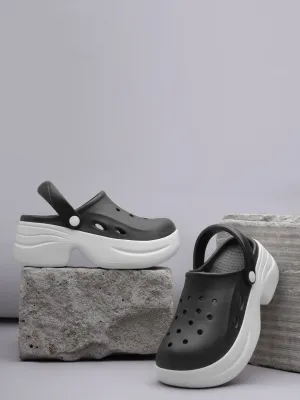 Schwarz Weiße PU Slip-On Croc Flats (TC-RS3580-BLKWHT)