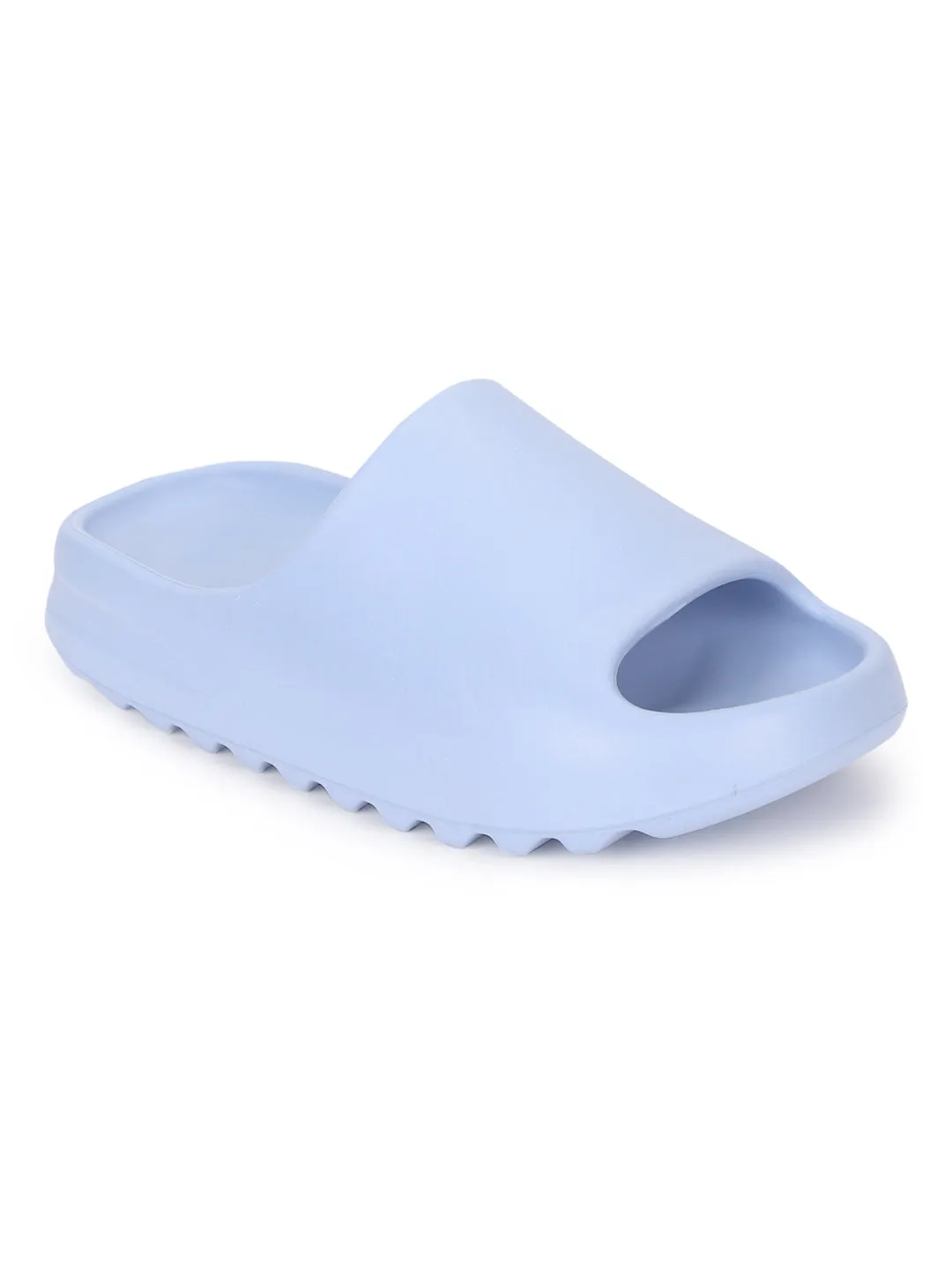 Blaue PU-Slip-Ons mit offener Spitze (TC-RS3091-BLU)
