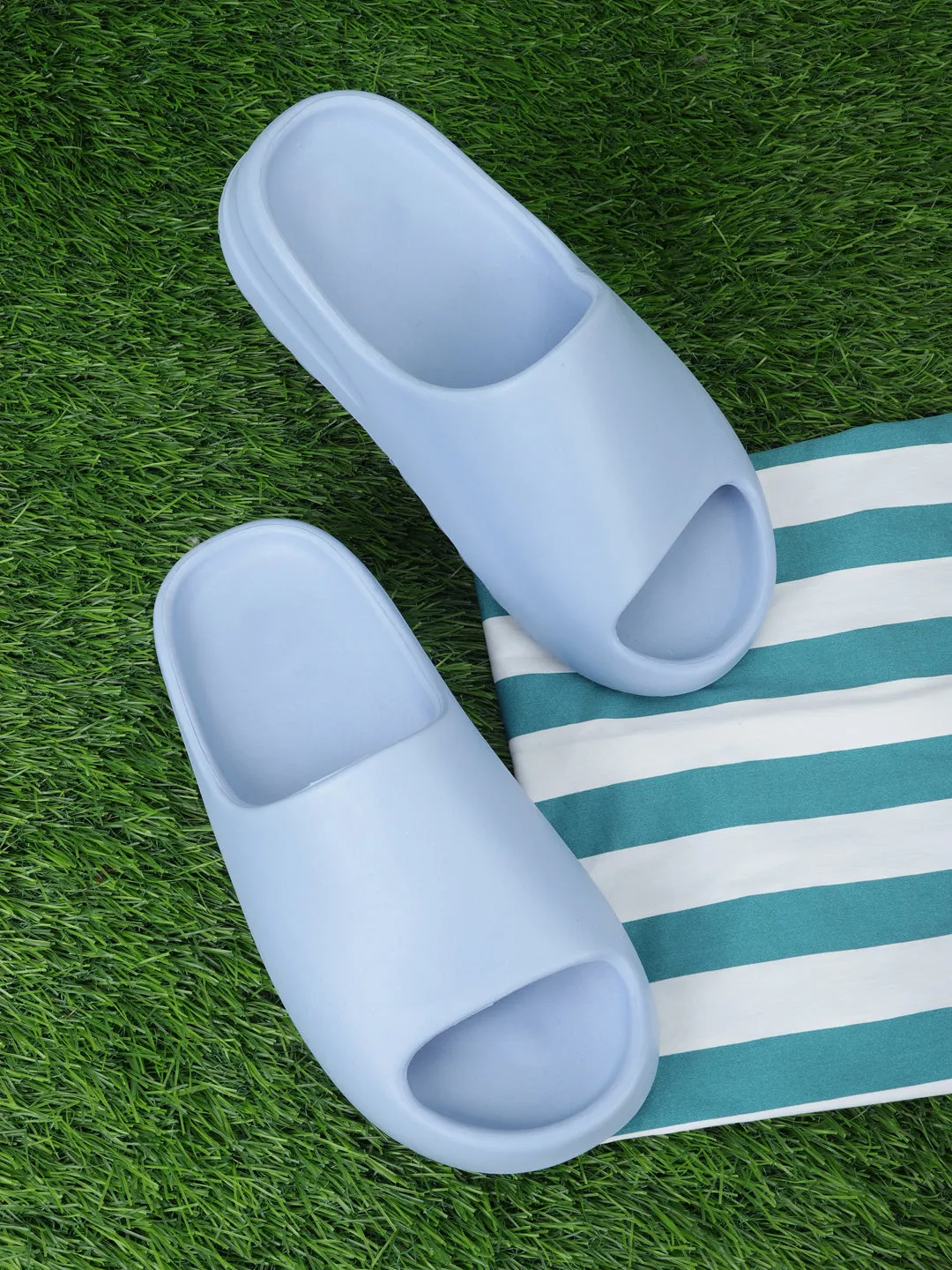 Blaue PU-Slip-Ons mit offener Spitze (TC-RS3091-BLU)
