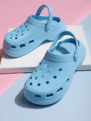 Blaue PU-Schlupf-Croc-Flats (TC-RS3479-BLU)