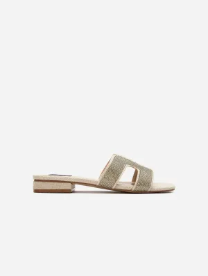 Bok Damen Vegan-Leder Slip-Sandalen | Metallisch