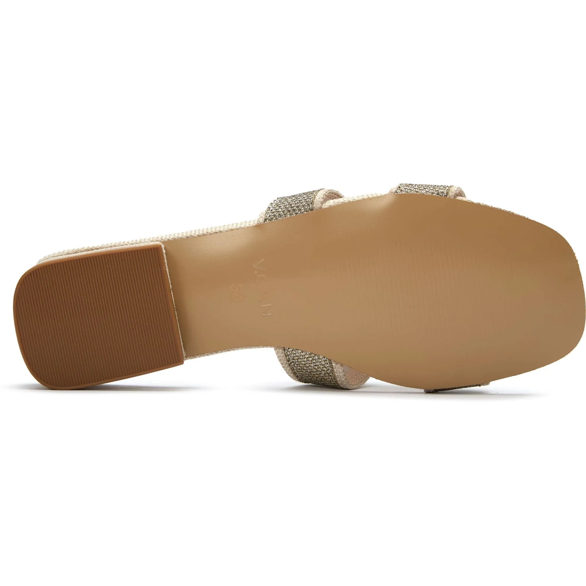 Bok Damen Vegan-Leder Slip-Sandalen | Metallisch