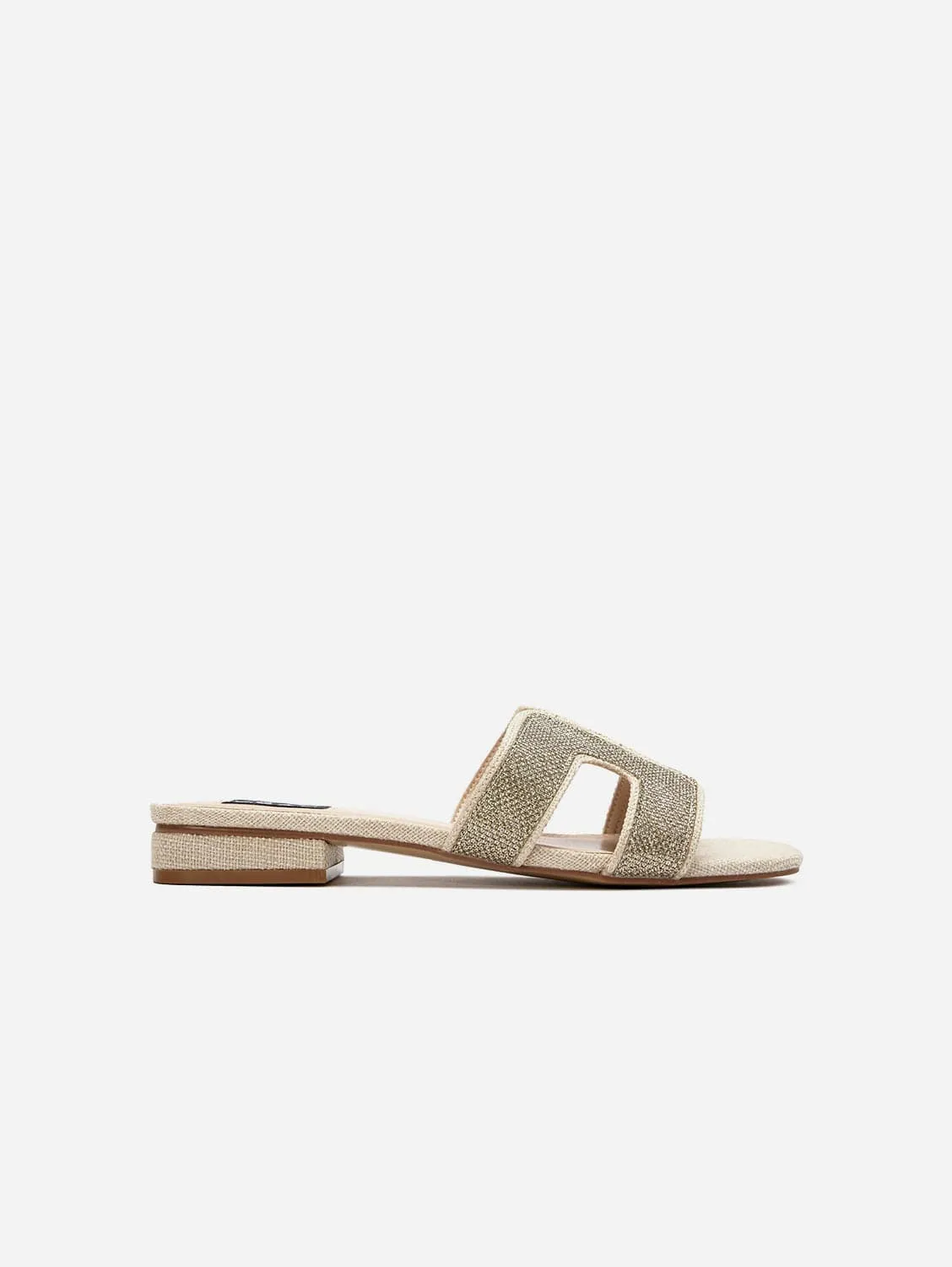 Bok Damen Vegan-Leder Slip-Sandalen | Metallisch