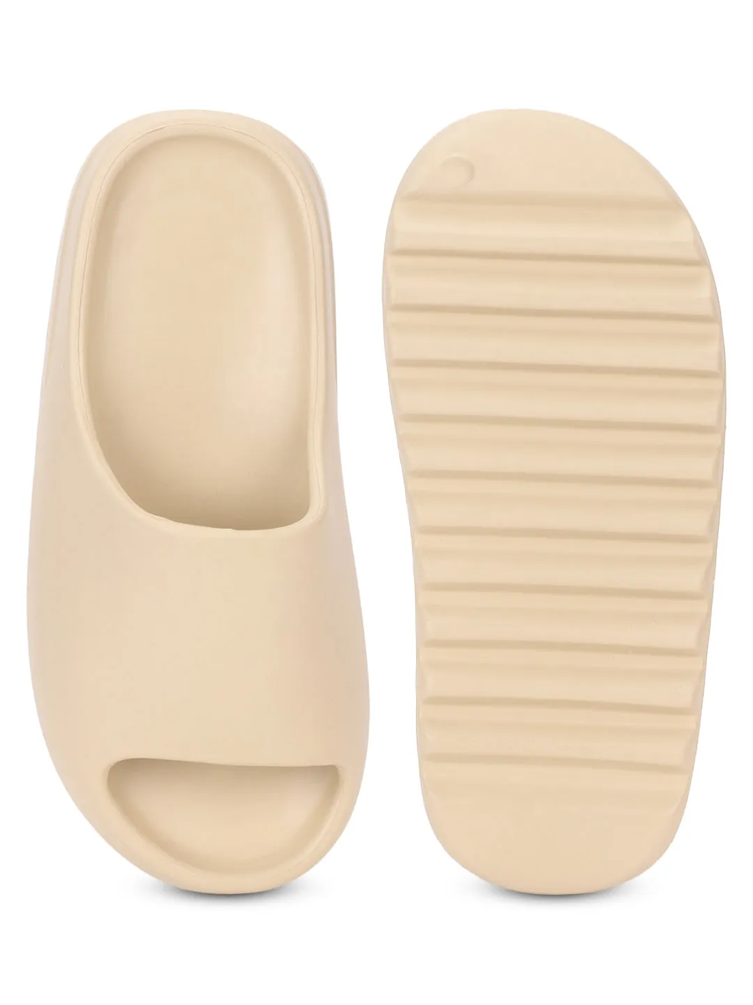 Bone PU Schlupfer mit offener Spitze (TC-RS3091-BON)