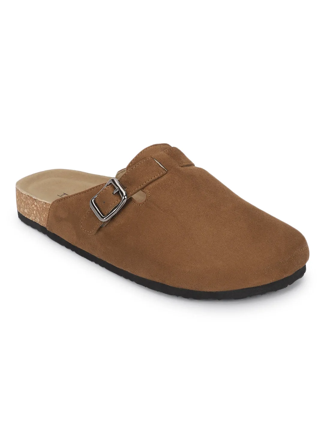 Braune Wildleder Kork-Latex Weichbett Flats (TC-100506-BRO)