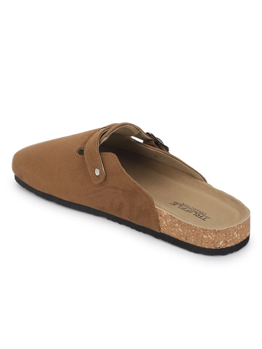 Braune Wildleder Kork-Latex Weichbett Flats (TC-100506-BRO)