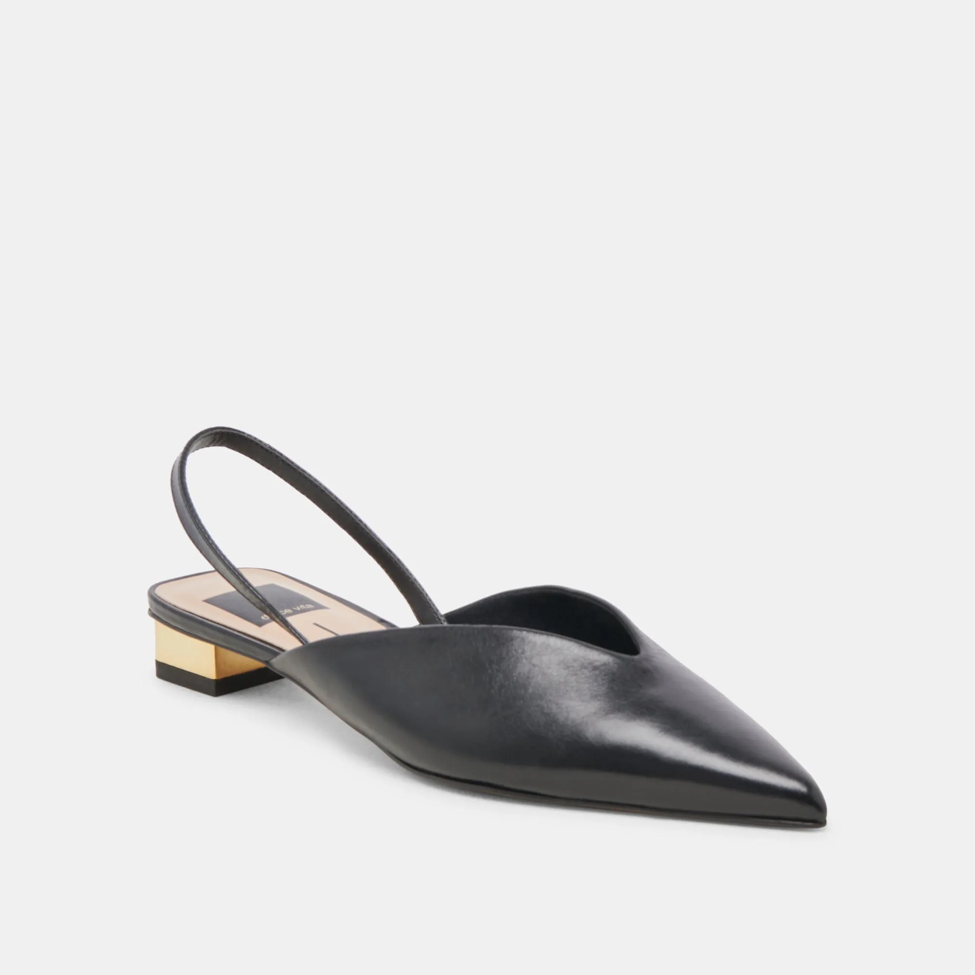 BYANCA FLATS SCHWARZES LEDER