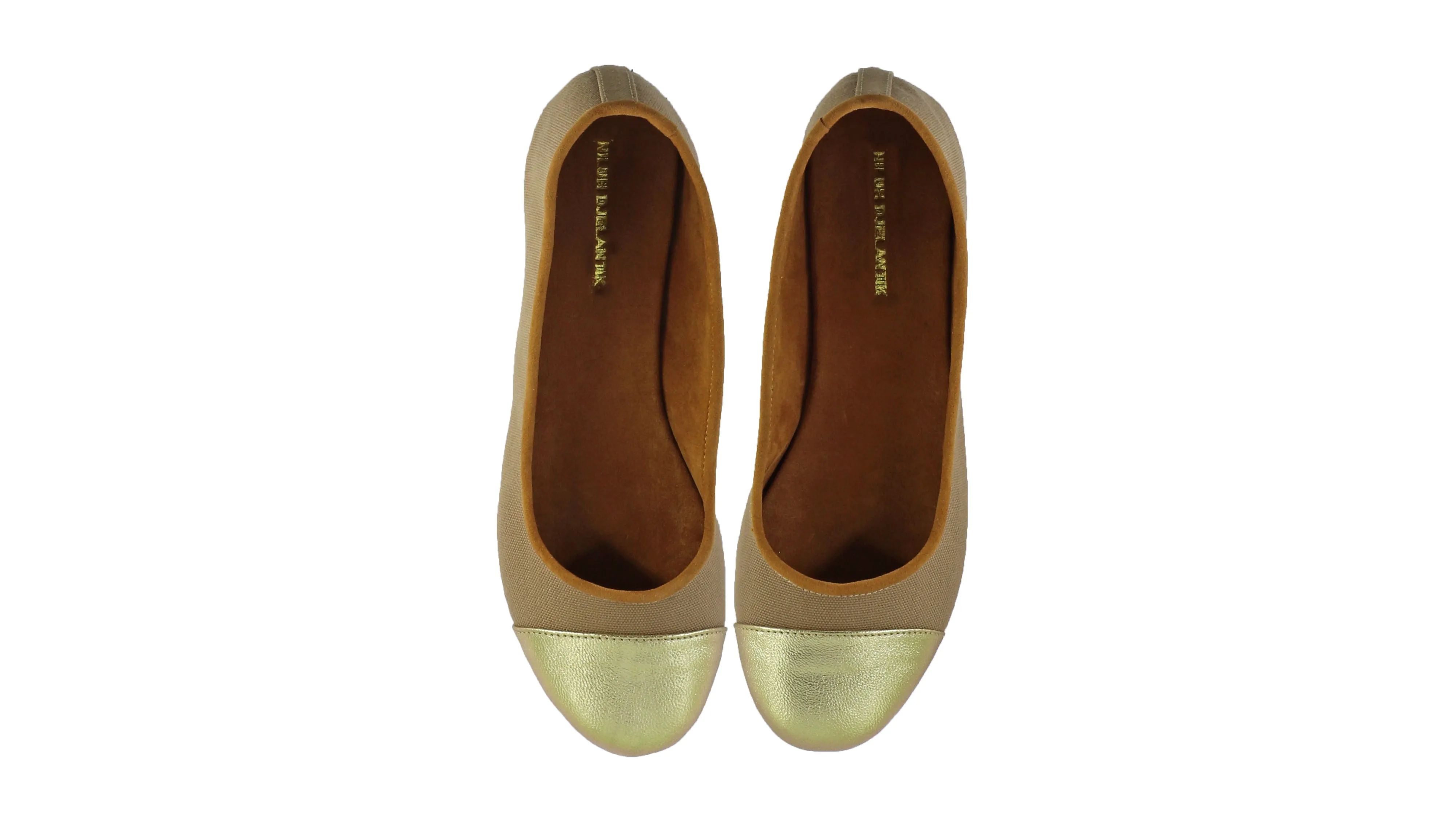 Calya 20mm Ballett - Nude Canvas & Gold Leder