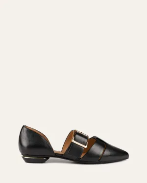 CARLA FLACHE SCHUHE AUS SCHWARZEM LEDER