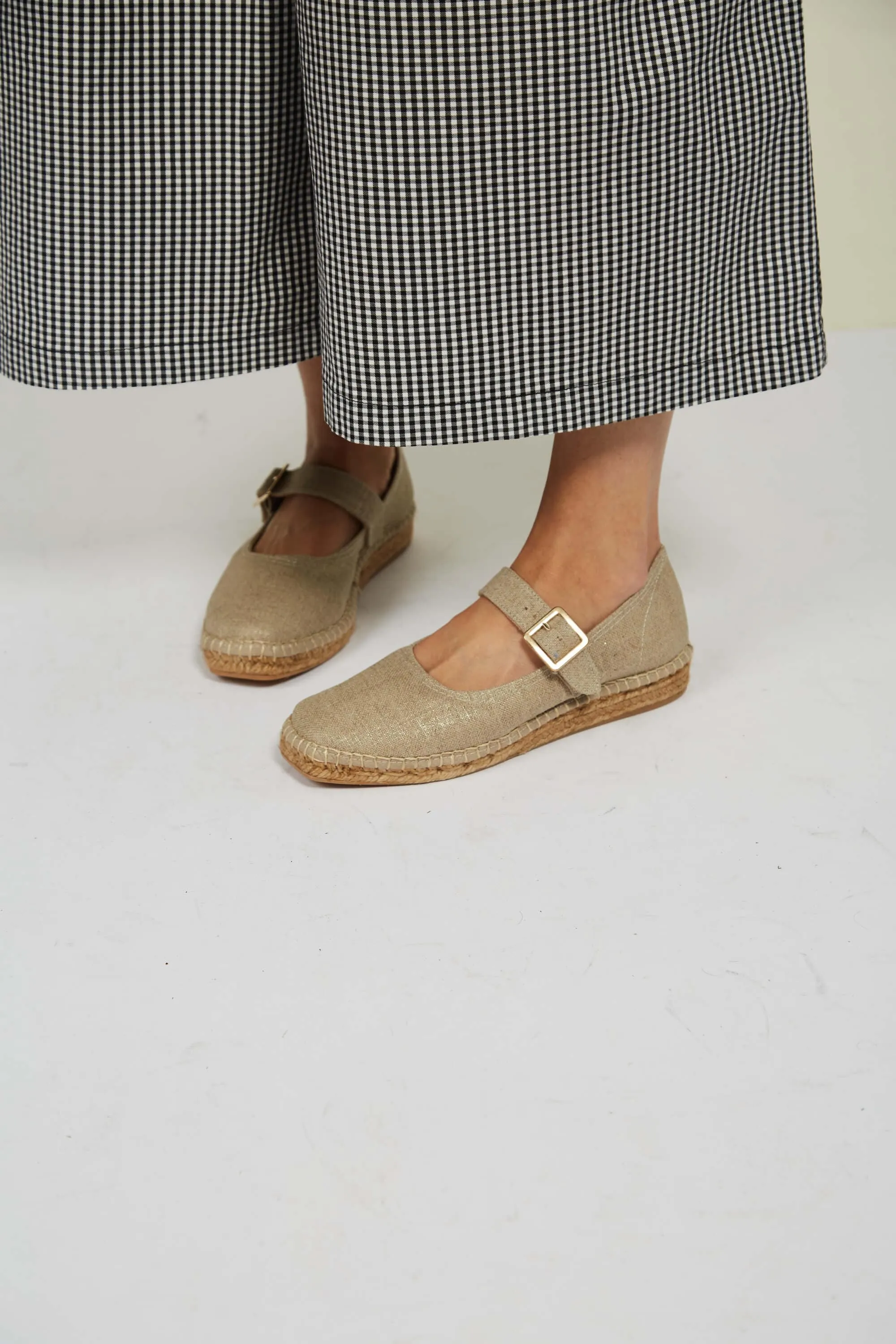 Chinchon Vegane Eco-Suede & Jute Flats | Natürliches Leinen