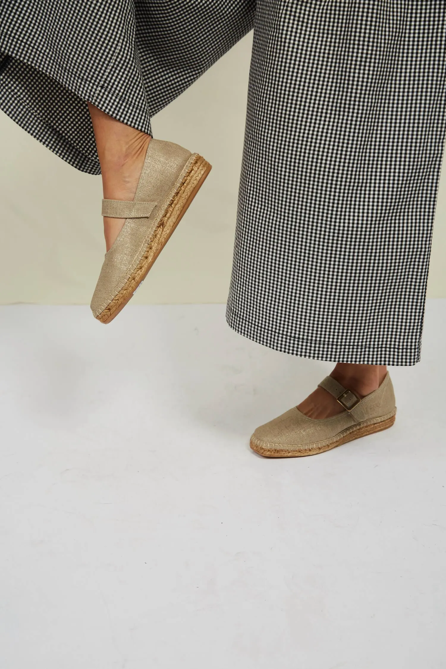 Chinchon Vegane Eco-Suede & Jute Flats | Natürliches Leinen