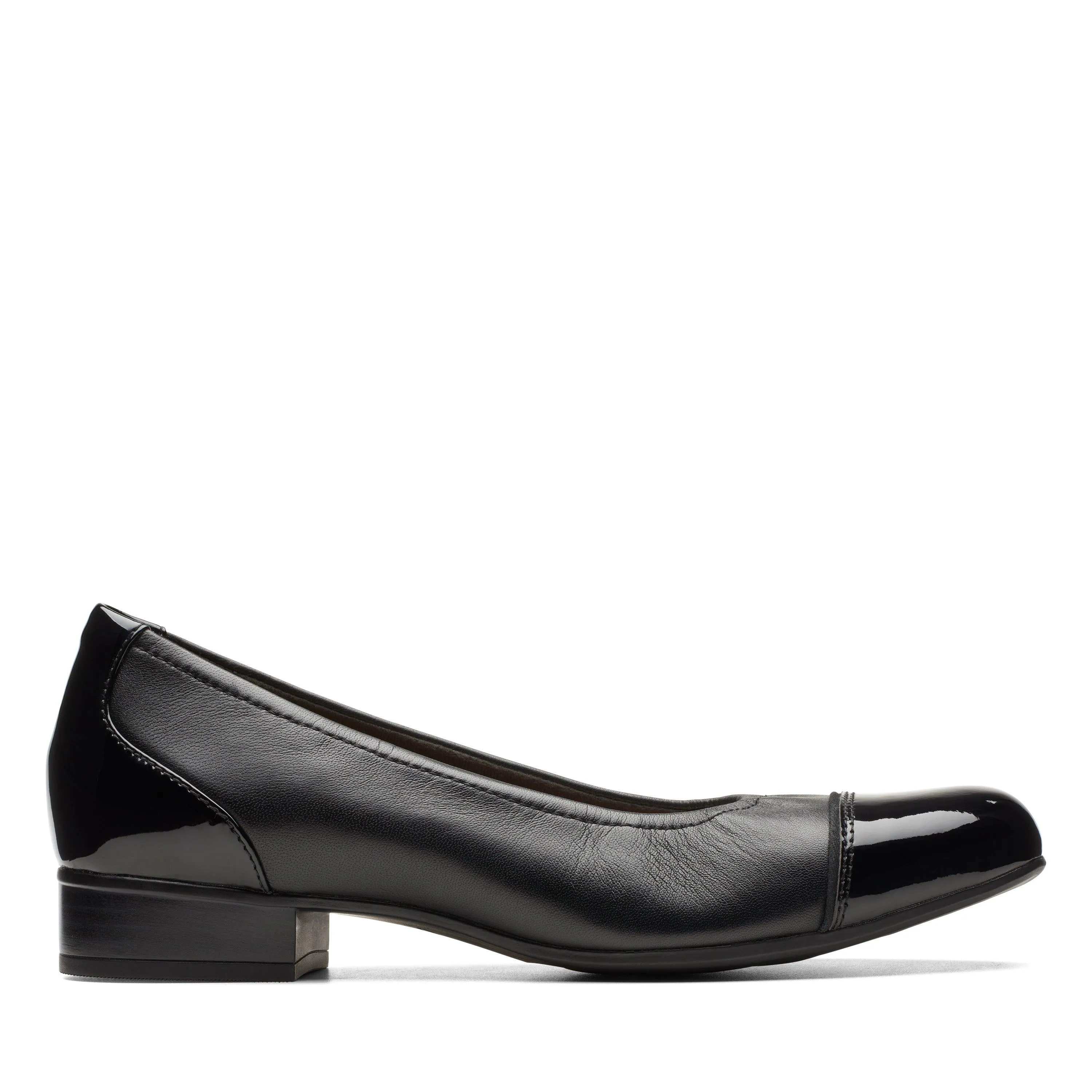 Clarks Juliet Step in schwarzem Leder