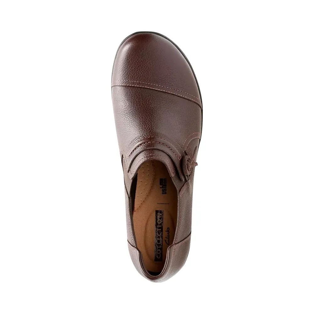 Clarks Damen Cheyn Madi Leder Slip-On in Dunkelbraun