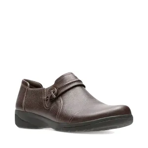Clarks Damen Cheyn Madi Leder Slip-On in Dunkelbraun