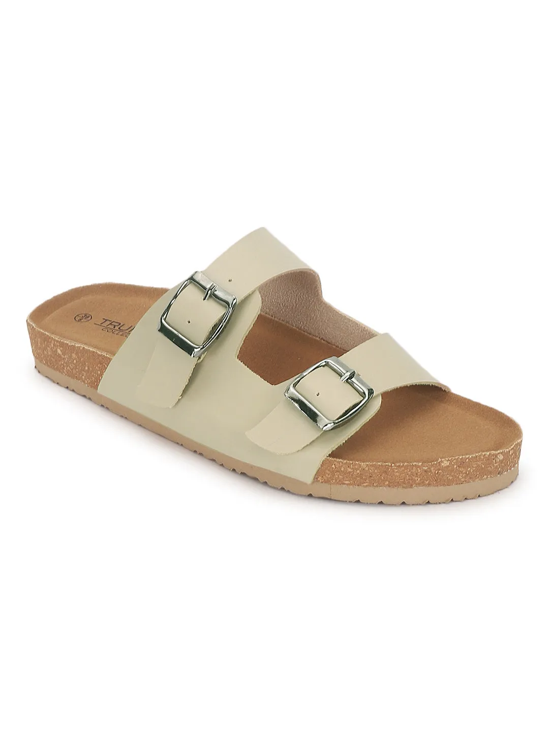 Creme PU Kork-Latex Einlegesohle Flats (TC-070203-CRM)