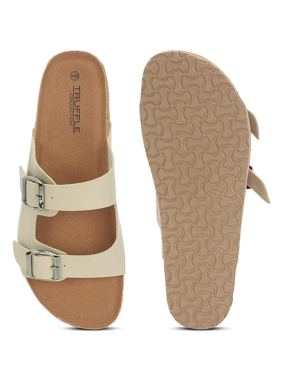 Creme PU Kork-Latex Einlegesohle Flats (TC-070203-CRM)