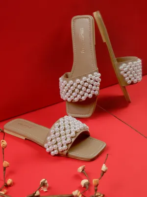 Dunkelbeige PU Schlupfballerinas (TC-KL004-DBEIG)