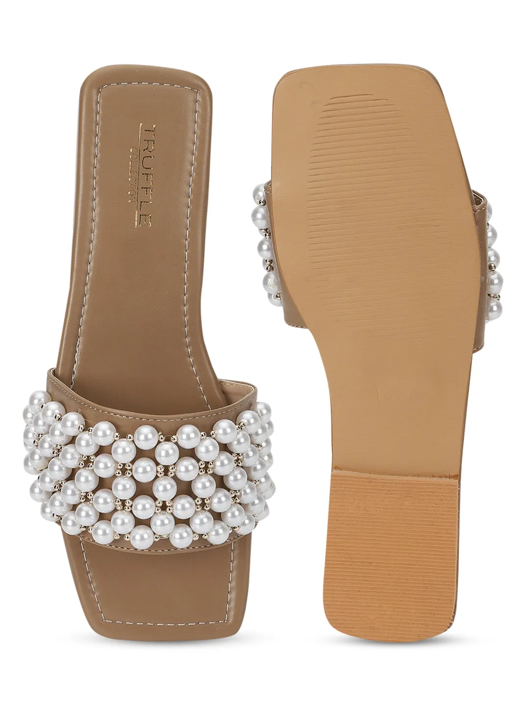 Dunkelbeige PU Schlupfballerinas (TC-KL004-DBEIG)