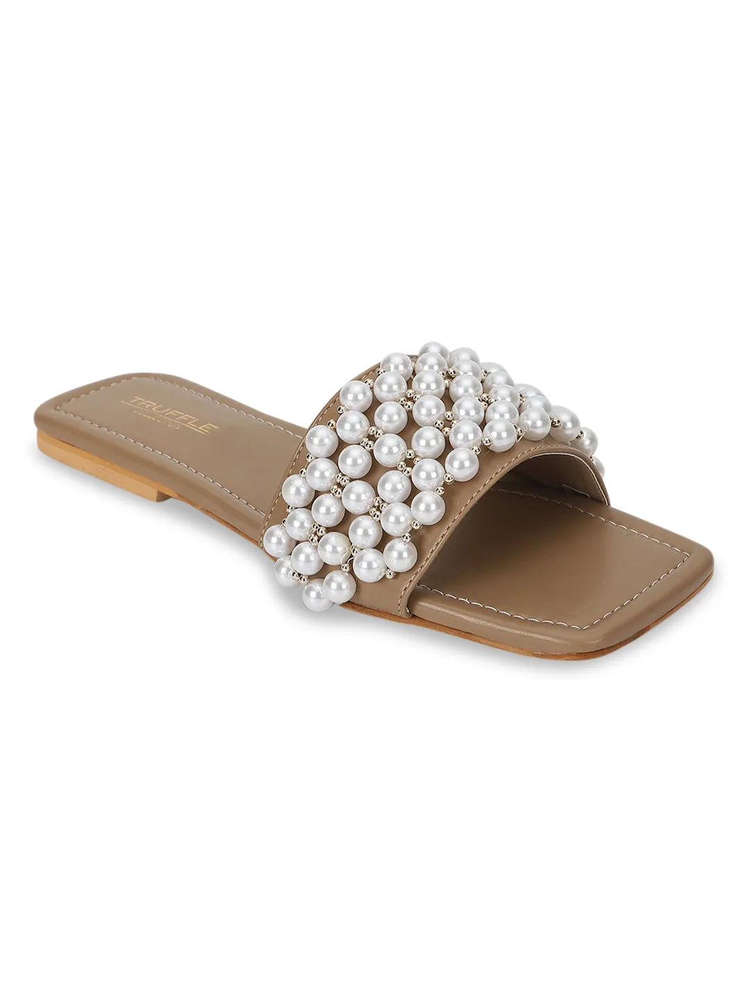 Dunkelbeige PU Schlupfballerinas (TC-KL004-DBEIG)