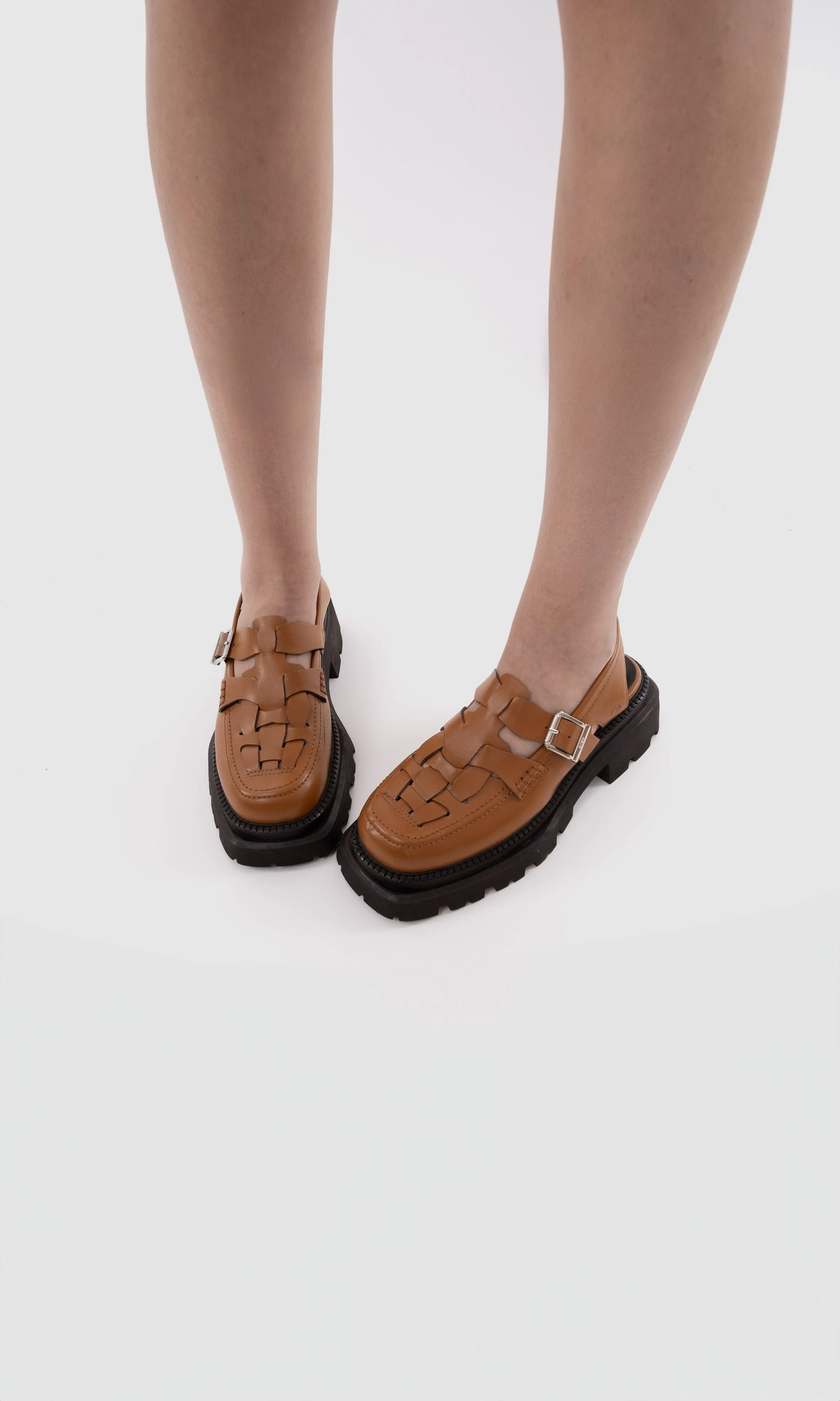 Dorothy Apfel-Leder Vegane Plateauschuhe | Ingwer