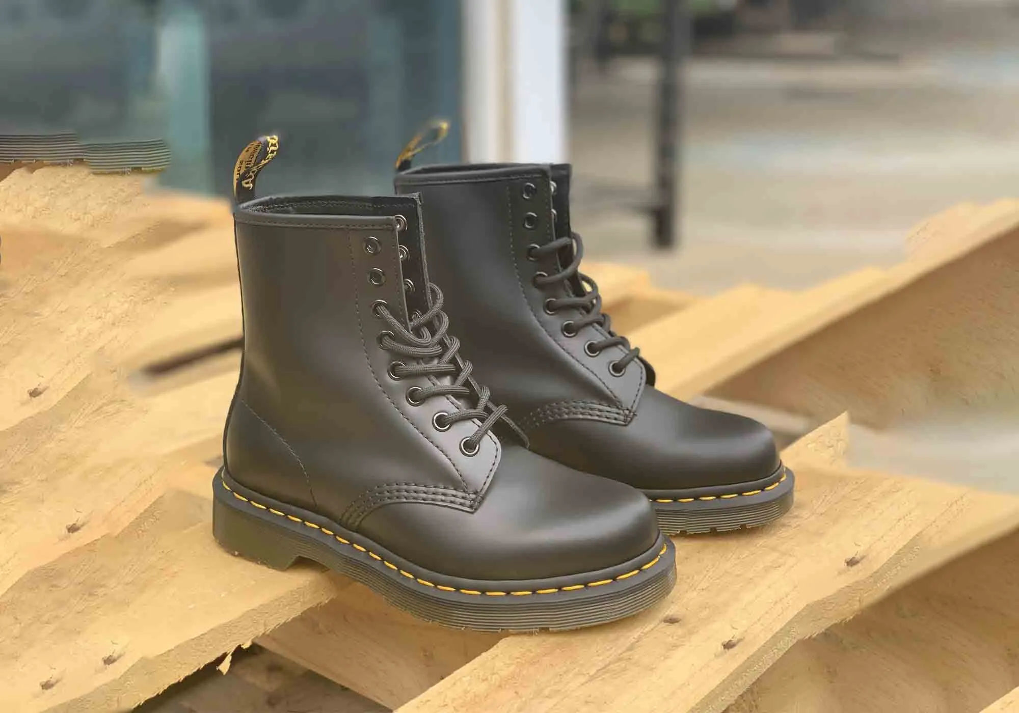 Dr. Martens 1460 Schwarz Glatt Unisex Leder Schnürstiefel Modestiefel Dr. Martens Schuhe