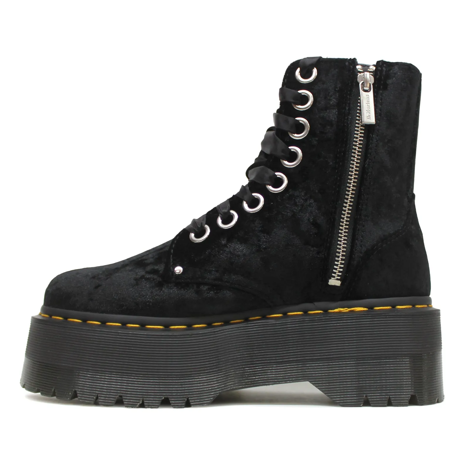 Dr. Martens Vegan Jadon Max Crushed Velvet Damen Stiefeletten mit Plateauabsatz