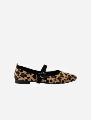 Emilie Vegan Wildleder Mary Jane Flats | Leopard