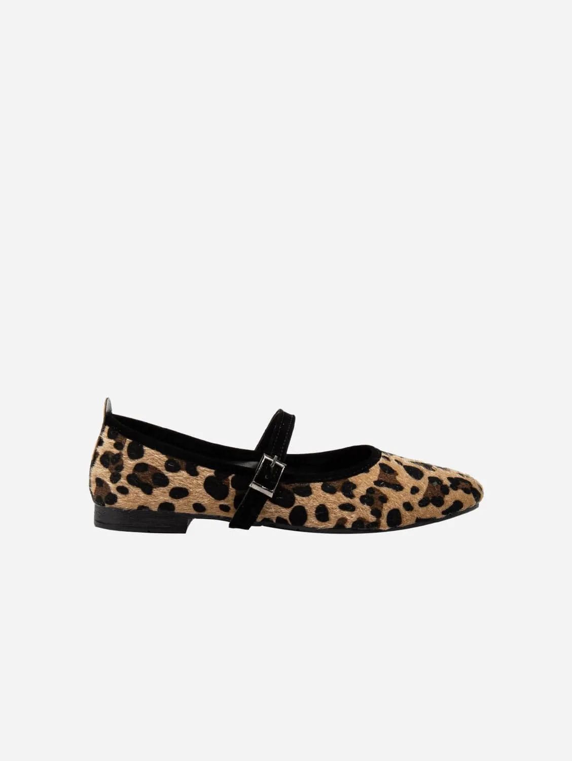 Emilie Vegan Wildleder Mary Jane Flats | Leopard