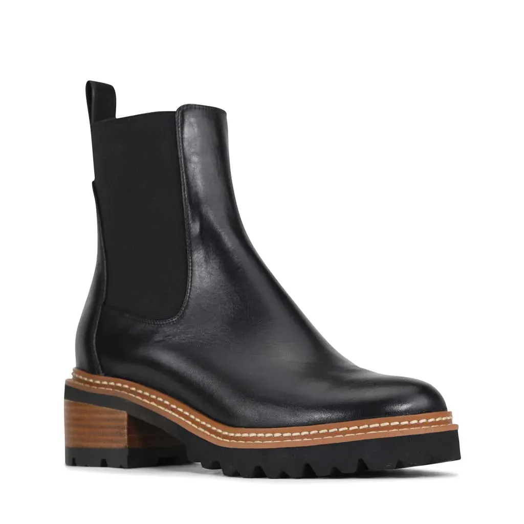 EOS Lineare Schwarze Knöchelstiefel Schuhe_Eos